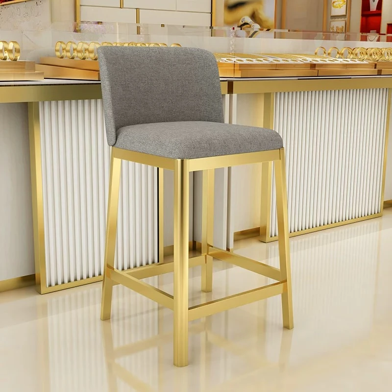 

Metal High Bar Chairs Kitchen Luxury Living Room Long Designer Restaurant Bar Stools With Back Taburete Alto Home Furniture