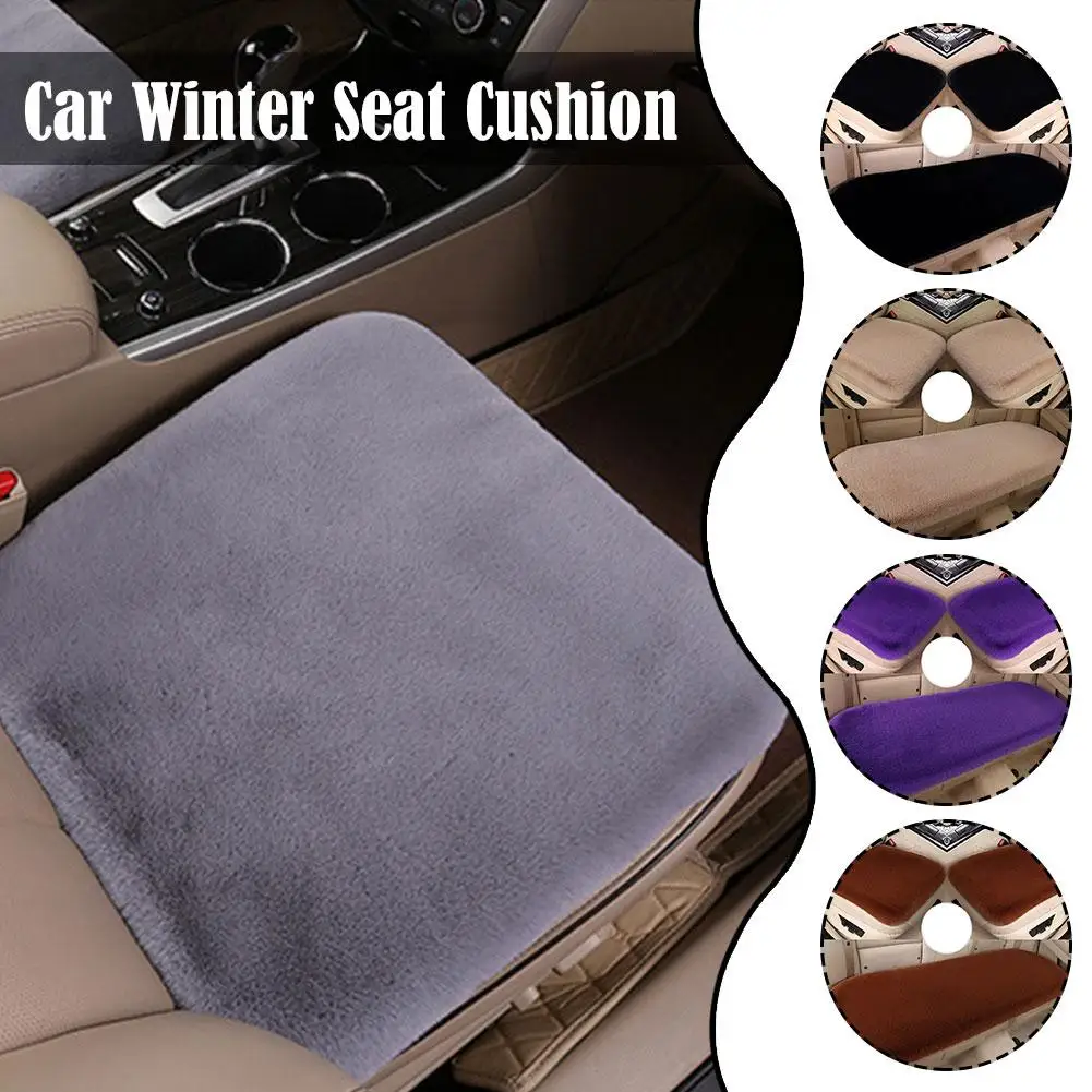 Breathable Plush Rabbit Fur Winter Car Seat Cushion Single Plush Backrest Piece Square Wool Cushion Car Soft Thick Three Se T4O9