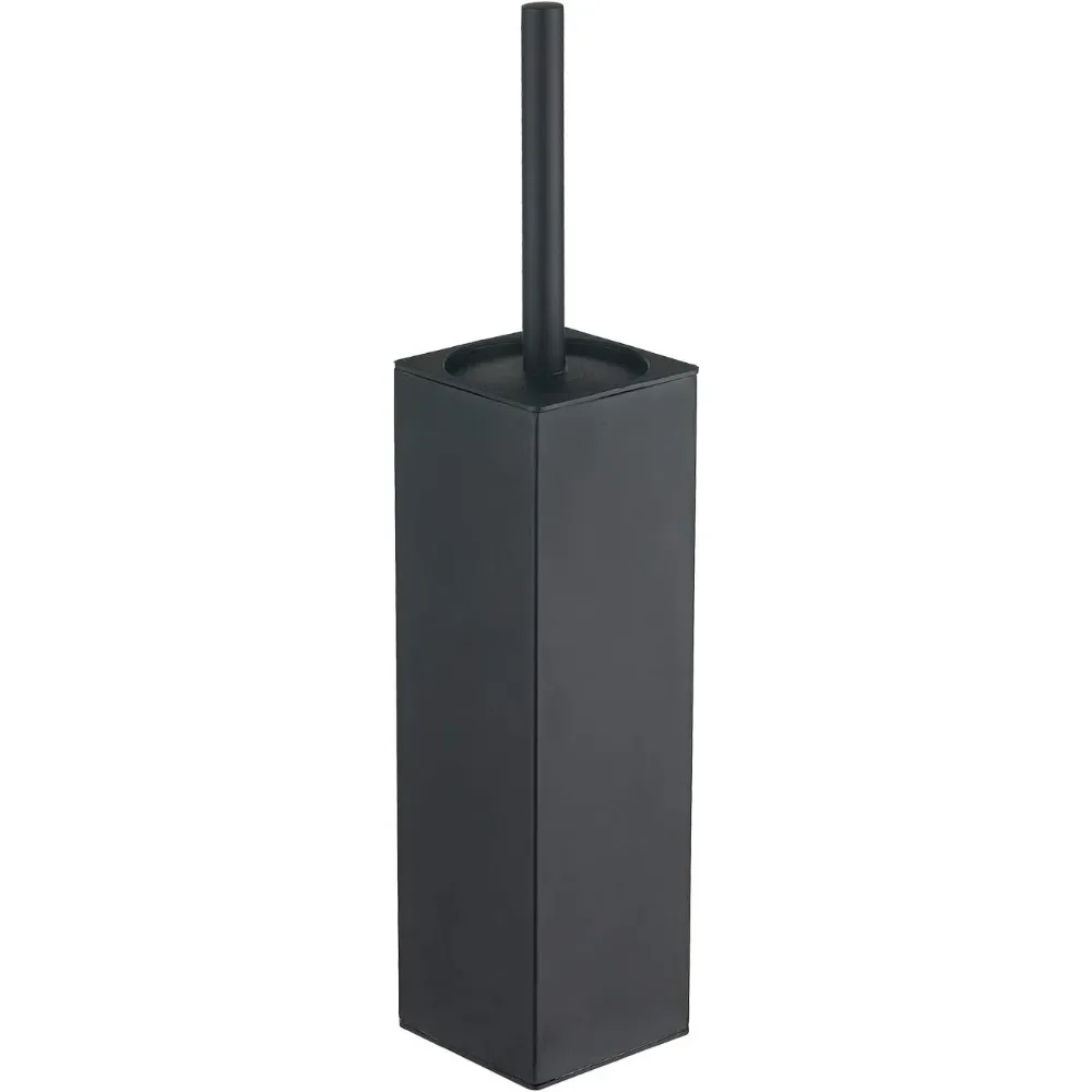 

Square Toilet Brush with Holder,Stainless Steel Rubber Painted Toilet Bowl and Holder for Bathroom,2 Cleaner Brush Heads,Black