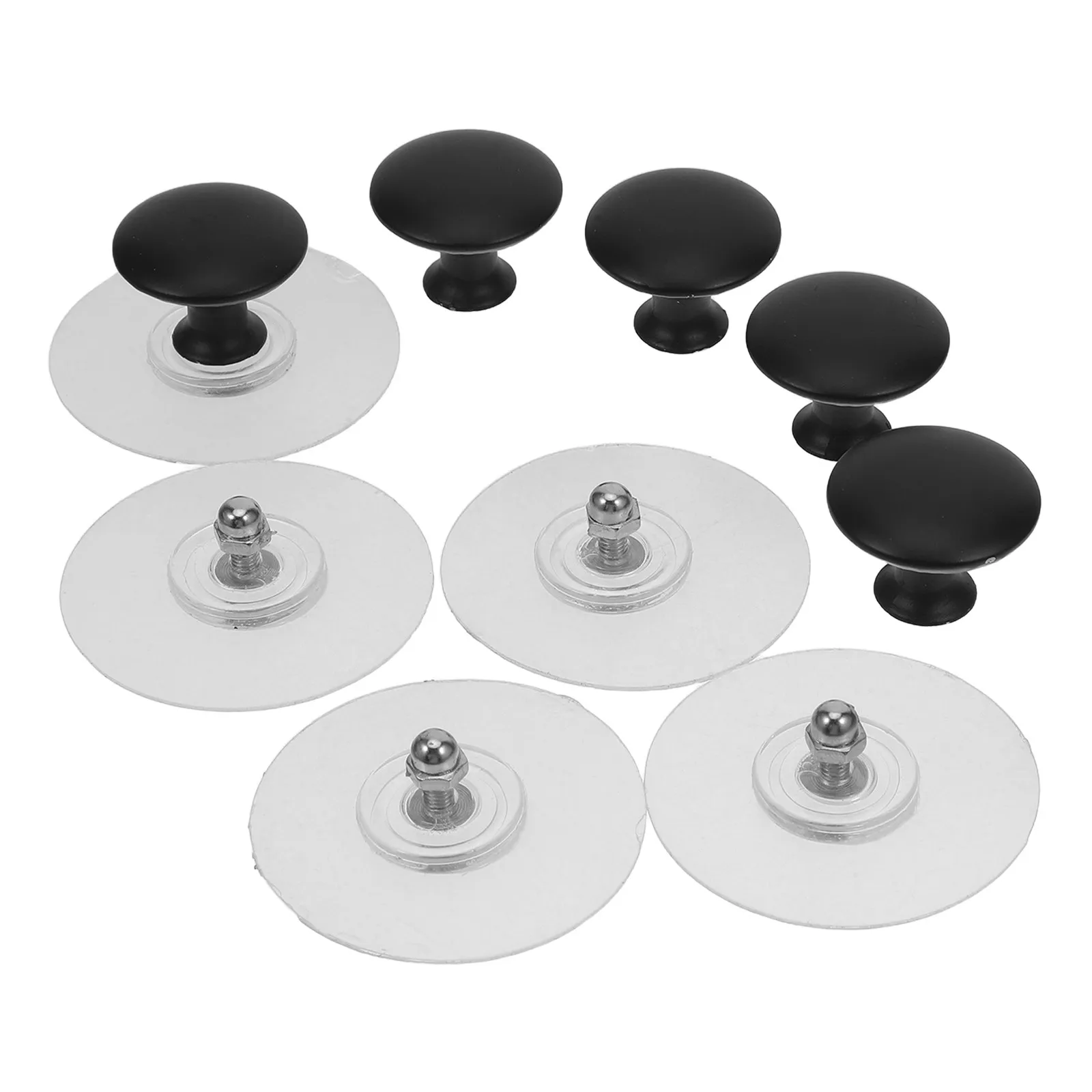 5Pcs Self-Adhesive Stick on Drawer Pulls Modern Round Cabinet Knobs No Drill Wardrobe Handles Kitchen Cupboard Door Pulls