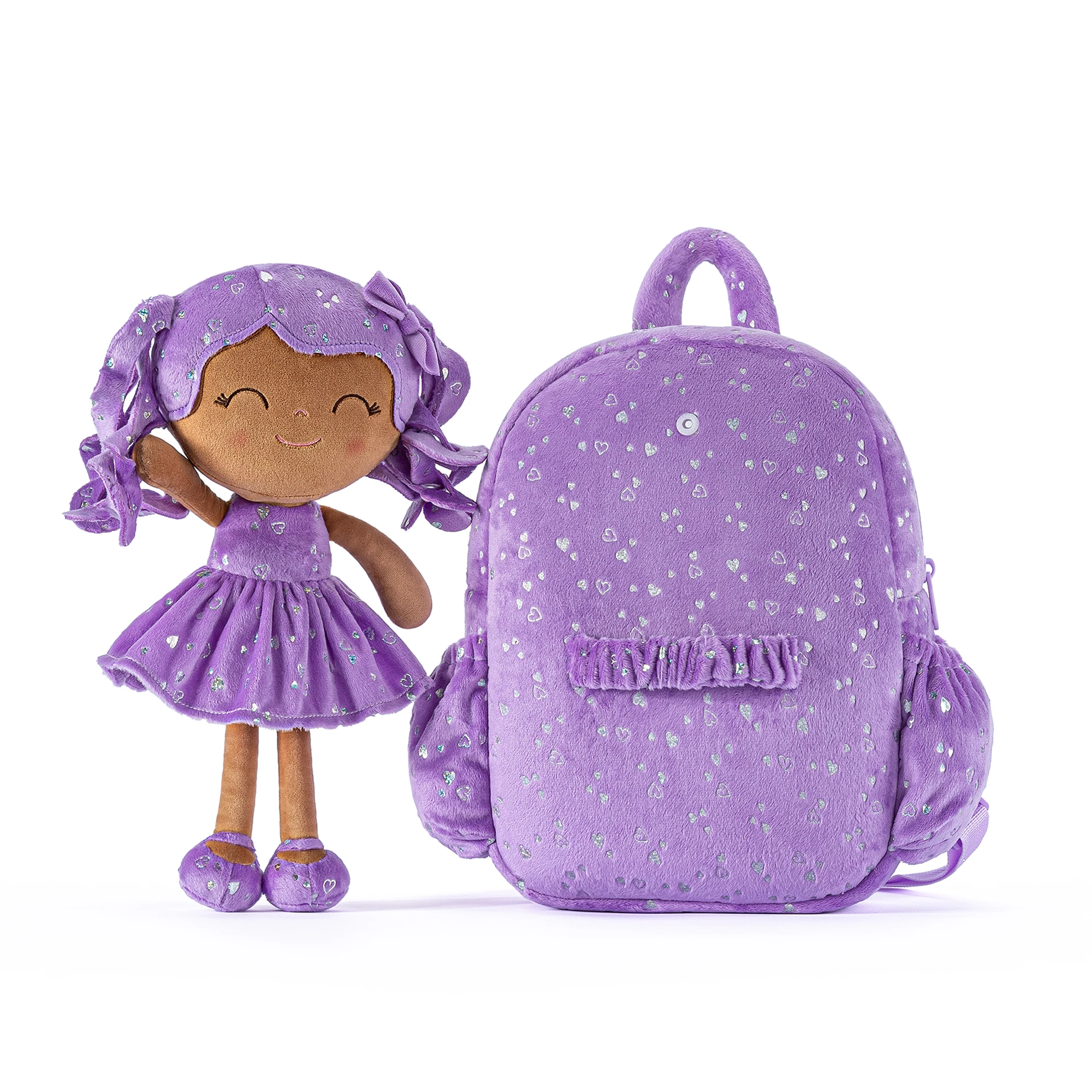 Gloveleya Mochilas suaves Mochila para bebé Serie Silver Heart, mochilas para niños pequeños Ideas para regalos del día del niño Púrpura oscuro