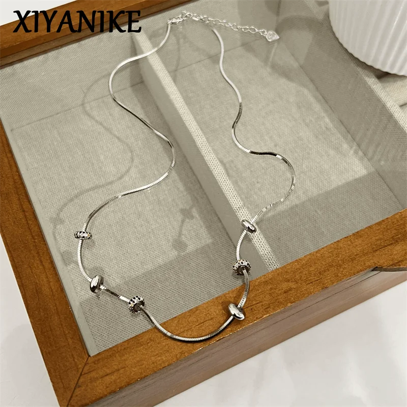 

XIYANIKE Colorful Beading Zircon Pendant Snake Chain Necklaces For Women Fashion New Jewelry Gift Party collares para mujer