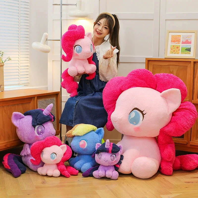 

30-60cm Kawaii My Little Pony Q Version Sitting Series AnimeTwilight Sparkle Plush Doll Pinkie Pie Pillow Ornament Birthday Gift