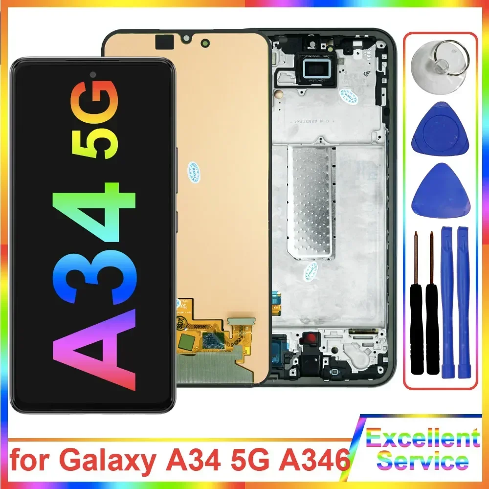 A34 5G LCD for Samsung Galaxy A34 5G A346E A346B A346M LCD Display Touch Screen Digitizer Replacement for Samsung A34 5G LCD