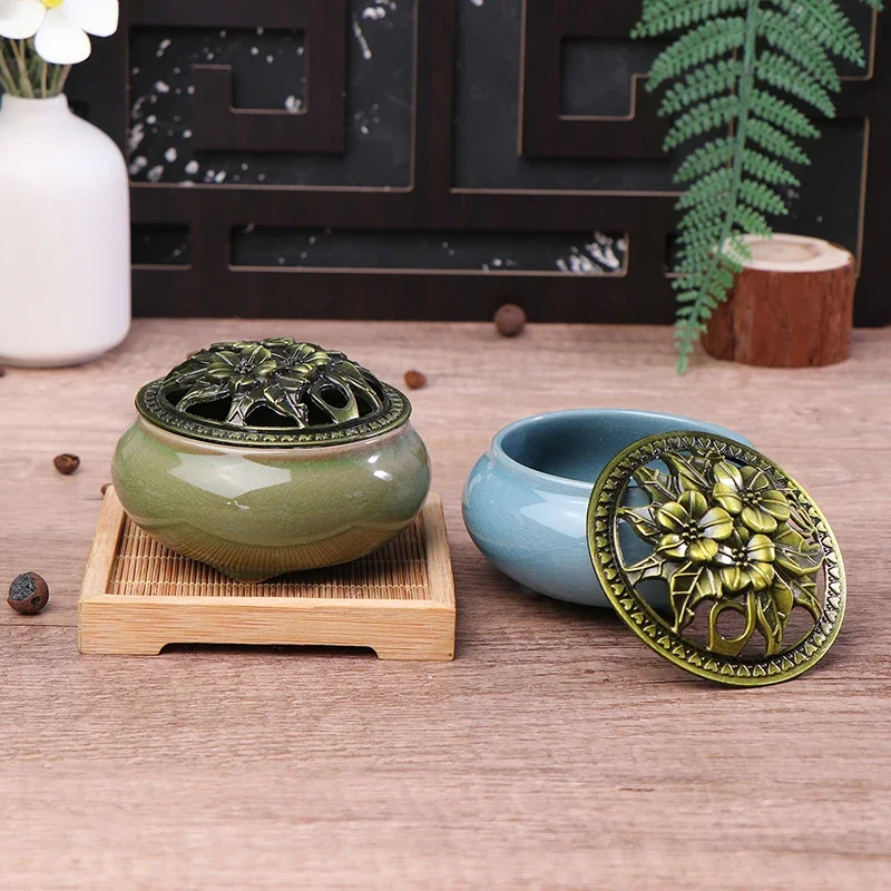 

Ceramic Ice Cracking Incense Burner Coil Cone Stick Incense Burner Holder Home Ornaments Japanese Incense Burners Zen Decor