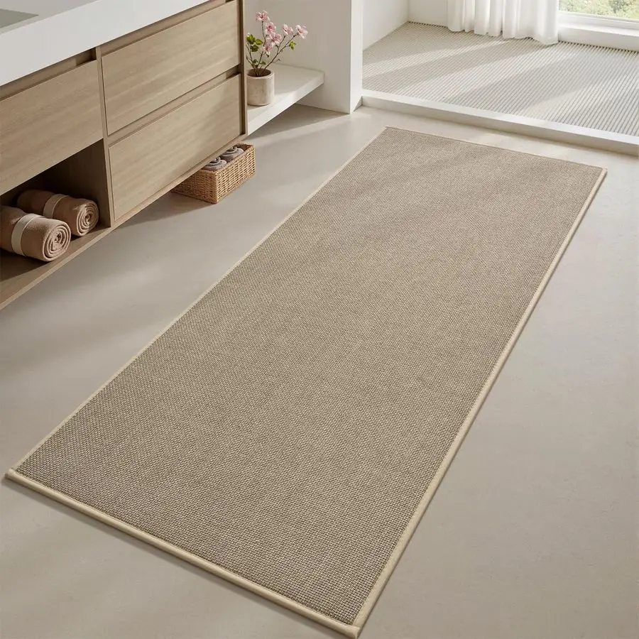 

Коврик-дорожка для ванной Runner Rugs: нескользящий, моющийся, впитывающий, быстросохнущий, с улучшенной мягкой ПВХ-основой, ультратонкий, идеально подходит для ванной комнаты