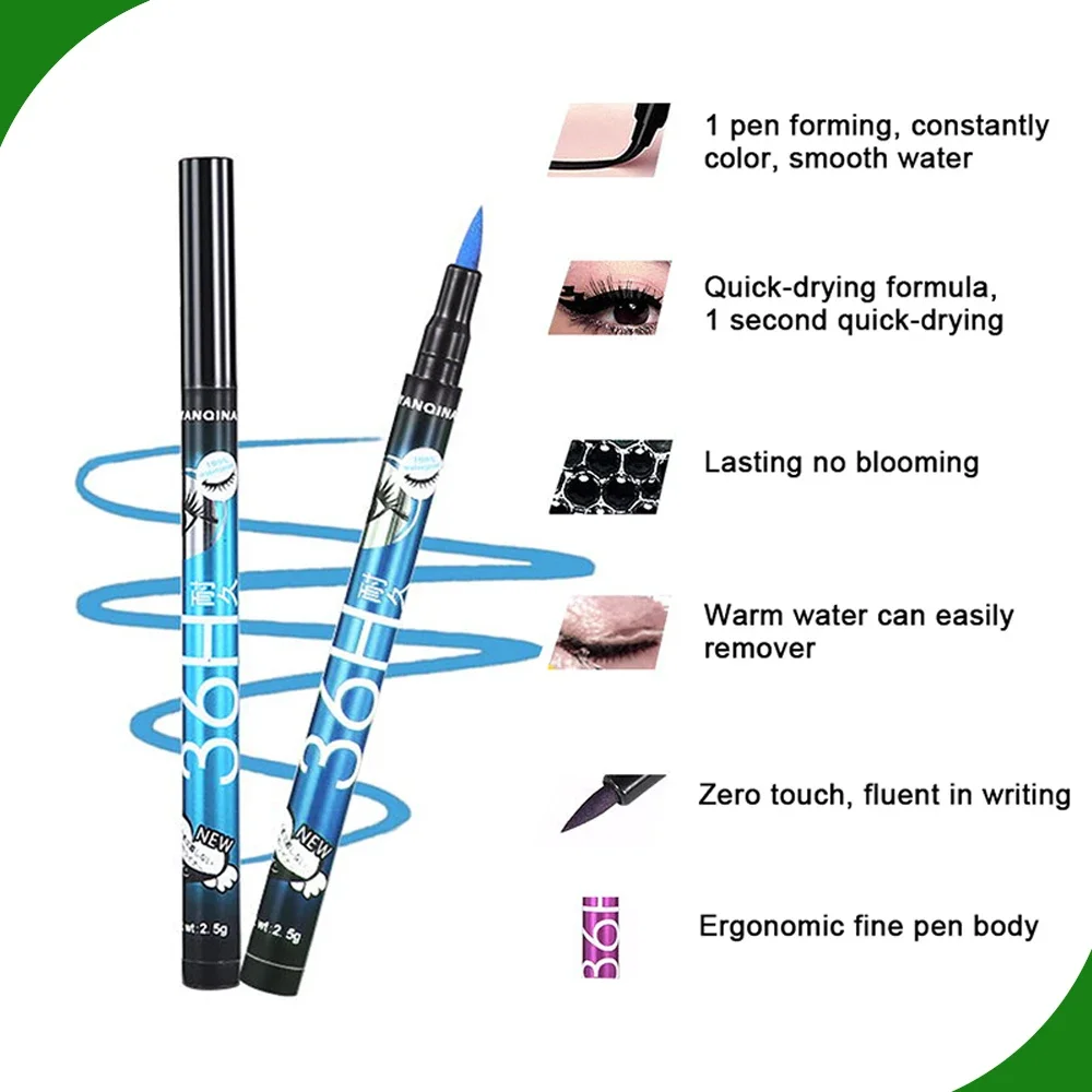 Eyeliner liquido matita Eyeliner impermeabile nera asciugatura rapida non Bloom Eyeliner naturale penna liquida applicare strumenti per il trucco degli occhi