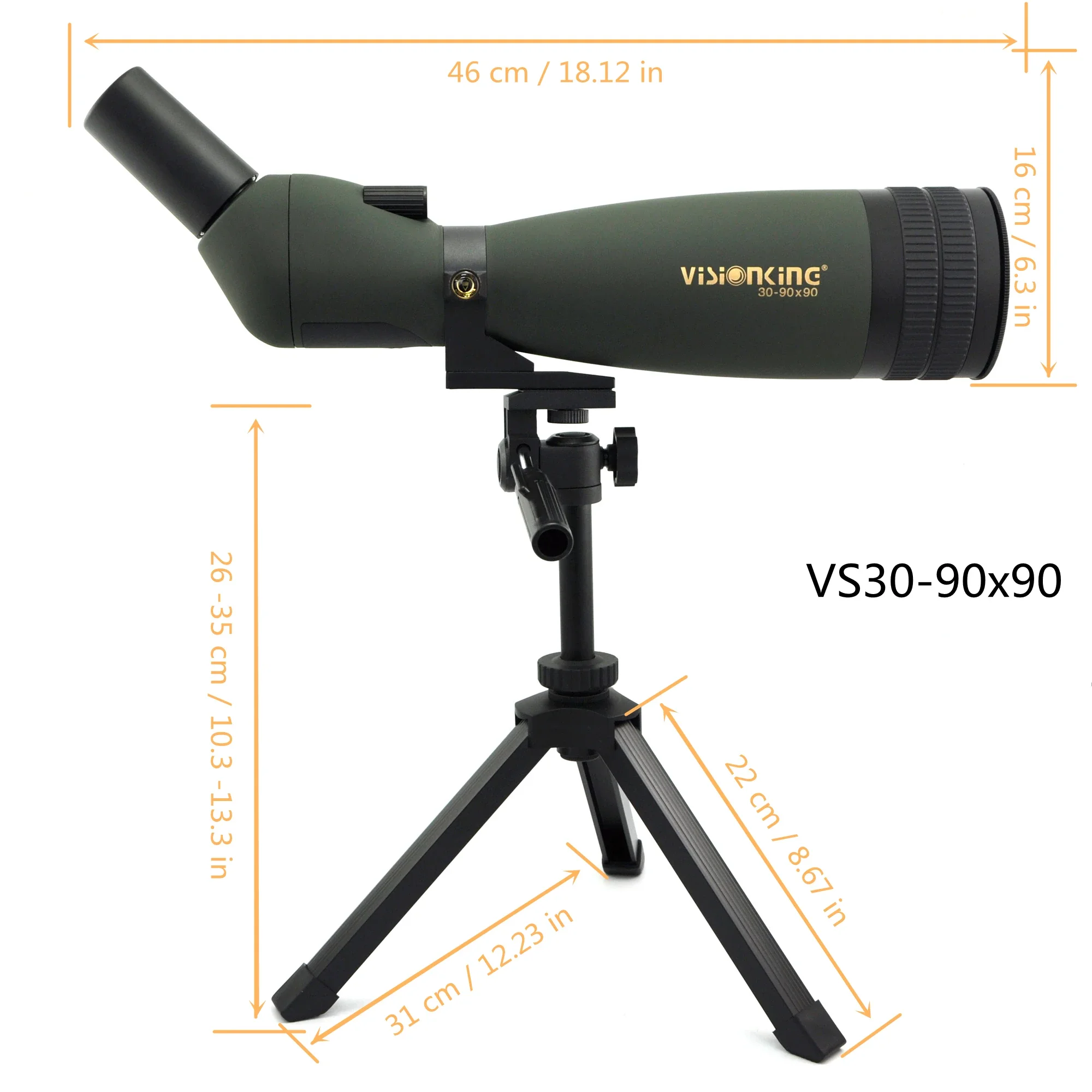 Visionking 30-90x90 Zoom Luneta HD BAK4 Szerokokątny wodoodporny teleskop monokularowy FMC Outdoor Golf Hunting Birdwatching