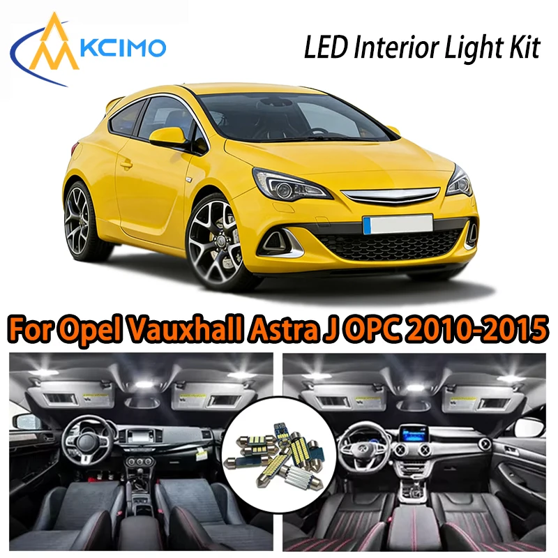 

Высококачественные светодиодные внутренние светильники для Opel Vauxhall Astra J OPC GTC 2010-2015, белый и ледяной синий цвета, суперяркие, двухцветные.