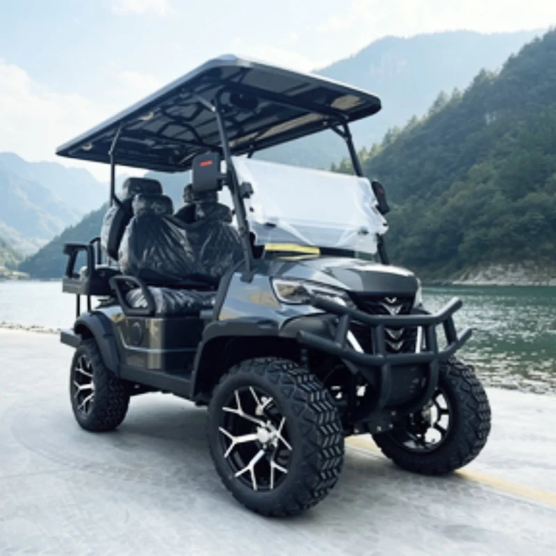 4-Seater Electric Golf Cart For Golf Courses 150 Kilometers Long-Lasting 72V Battery Seat With Headrest Bumper Off-Road Tires