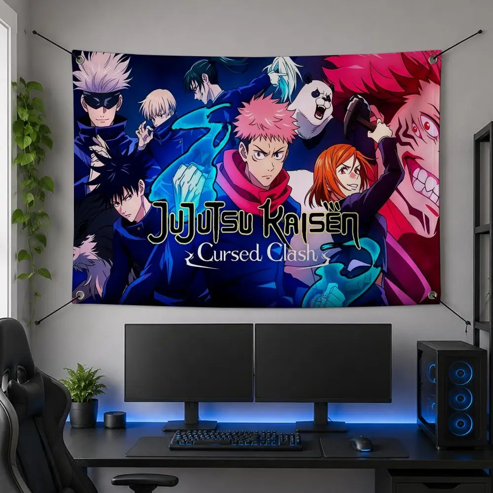 Anime Japanese Action Shonen J-Jujutsu Kaisen Flags Flag Banner for Bedroom Dorm Party Home Living Room Game Room Gift