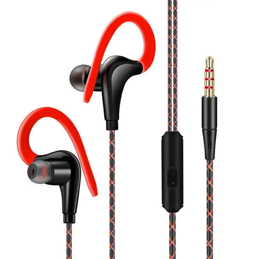 3.5mm Bass Earphones IPX5 Waterproof Earhook Sport Running Headphones For Xiaomi iPhone Samsung Android Smart phones Headset