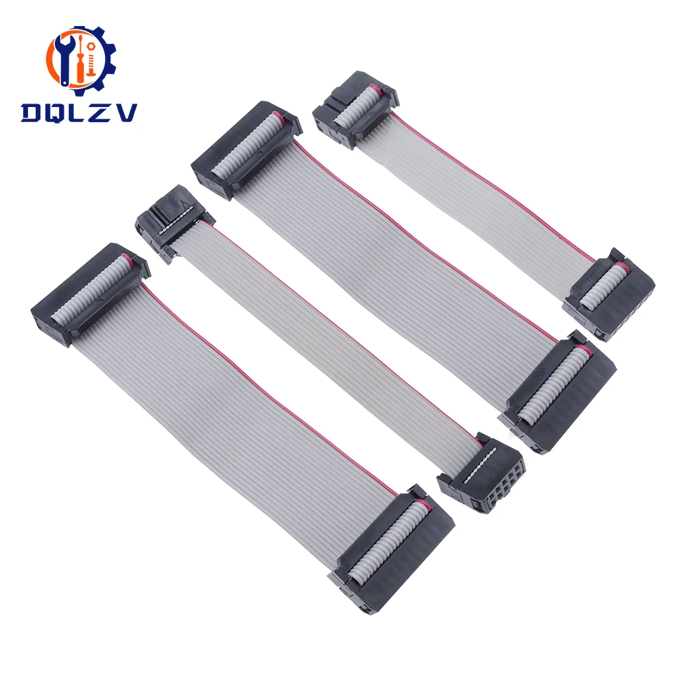1PCS 2.54MM Pitch FC-6/8/10/16/20/40/50 Pin 20/30/50/CM Gray Flat Ribbon Jtag Isp Download Data Cable 2.54mm