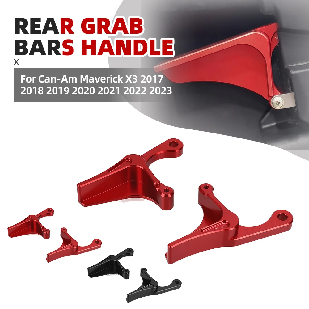 

2024 2025 Left&Right Red Billet Aluminum Anodized Door Handle Sets Fit For Can-Am Maverick X3 2017 2018 2019 2020 2021 2022 2023