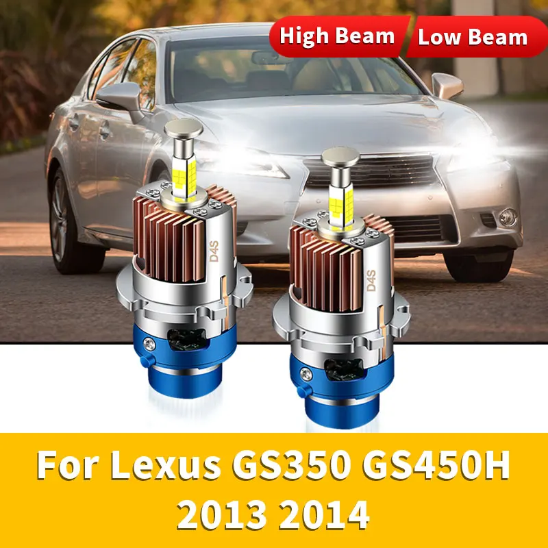 2Pcs For Lexus GS350 GS450H 2013 2014 LED Car Headlights HID Bulbs Turbo Lights 32000LM 6000K Auto Lamp CANbus No Errors White