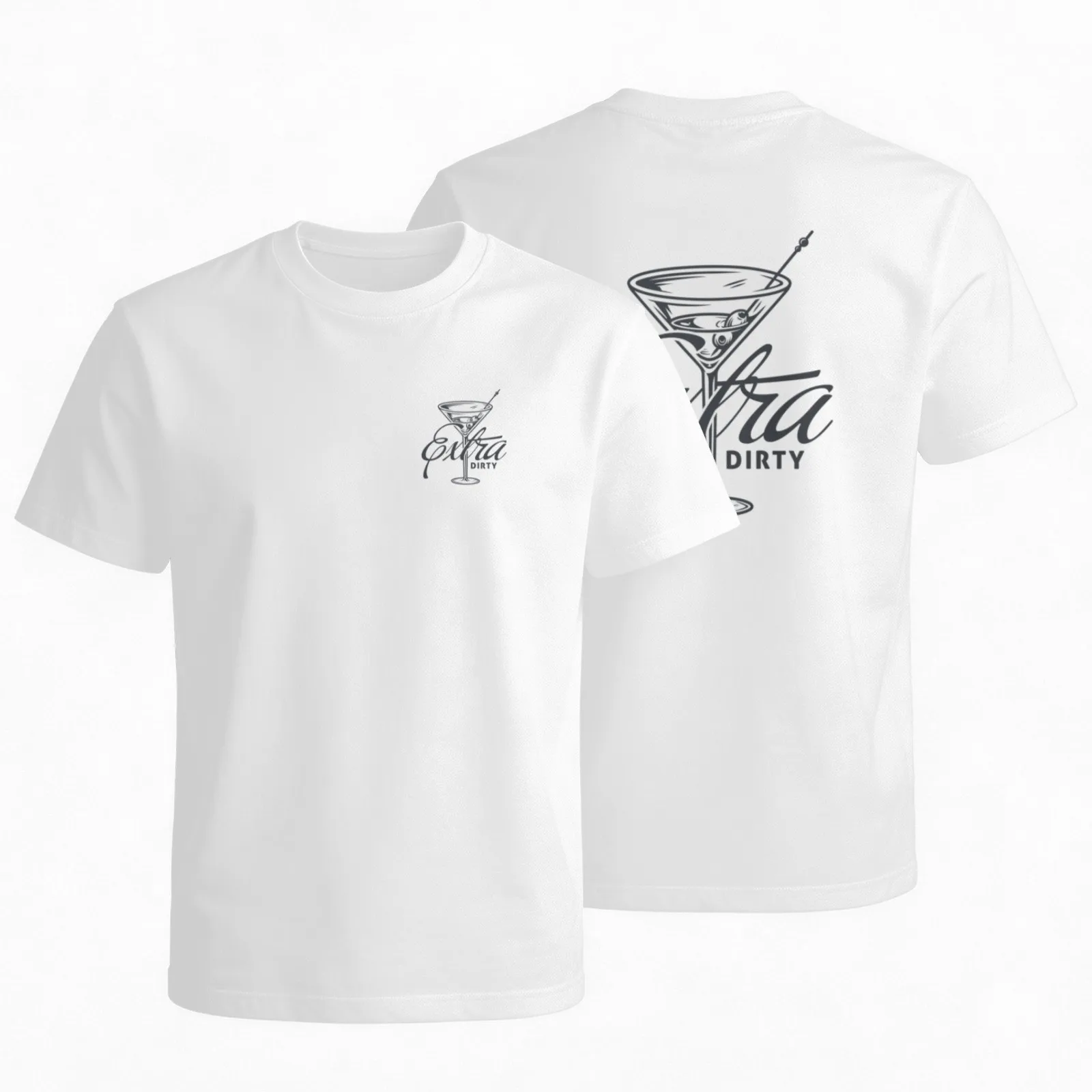 Extra Dirty Martini Cocktail Graphic Tee Cotton Breathable Round Neck Casual Daily T-Shirt