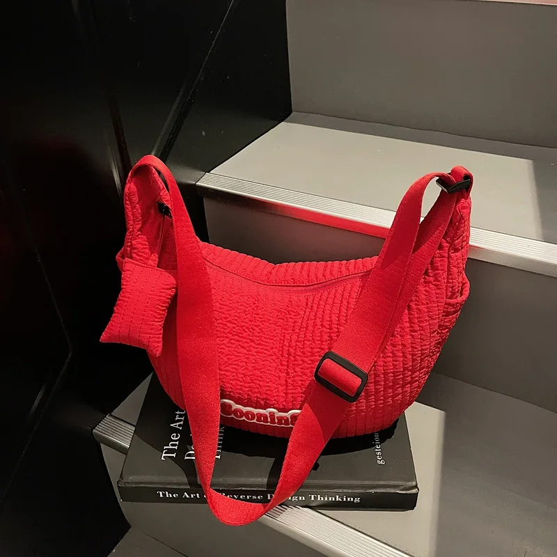 

Новая корейская версия женской сумки для пельменей Ins Wind, большая вместительная сумка через плечо, легкая студенческая сумка