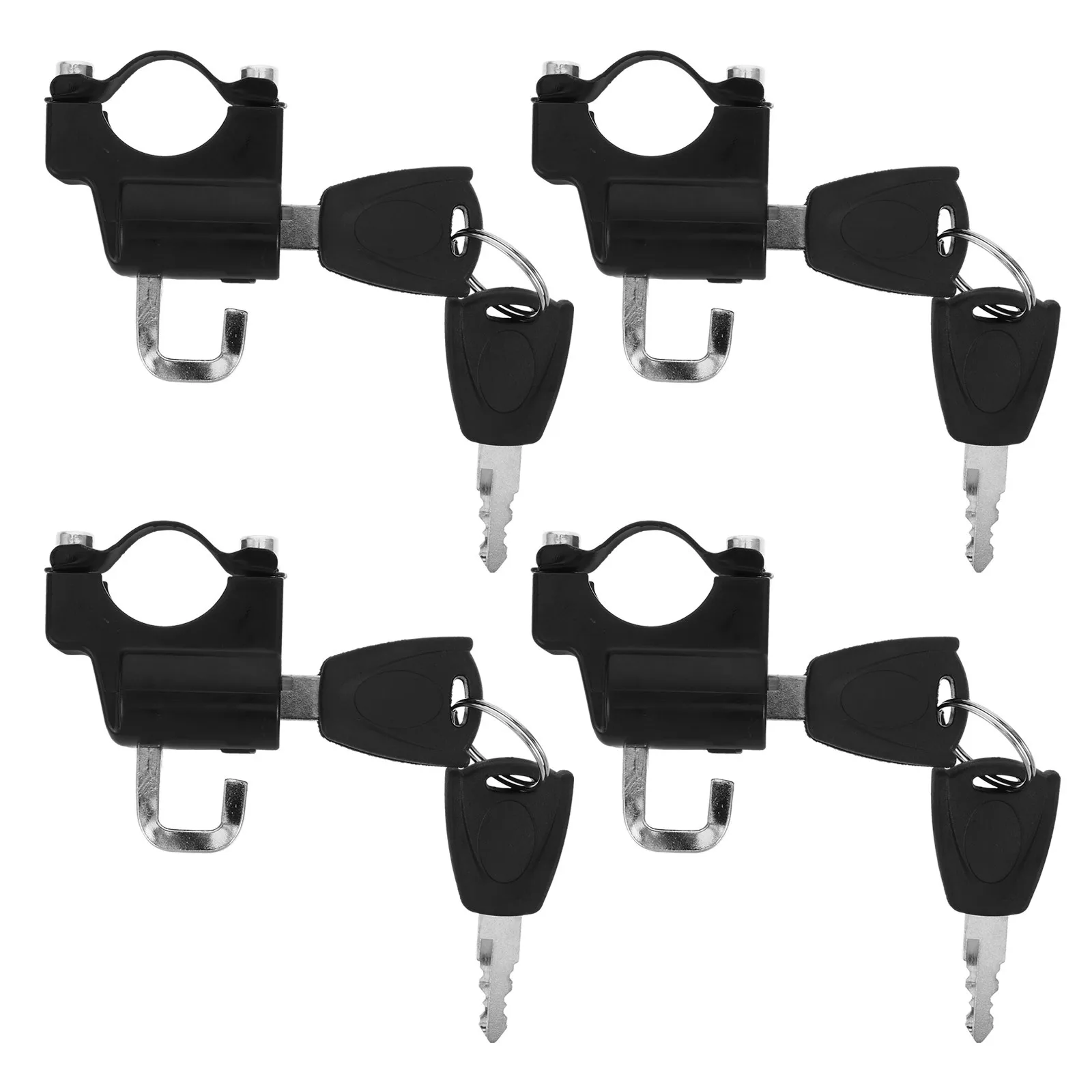 

4Pcs Motorcycle Lock Secure Handlebar Tubing 2.0-2.6cm Anti Theft Tamper Proof Hook Key for Bike Scooter