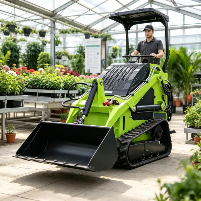 Customized Mini Skid Steer Loader Rubber Track Compact Machine For Greenhouse Orchard Farm Work With CE Approval