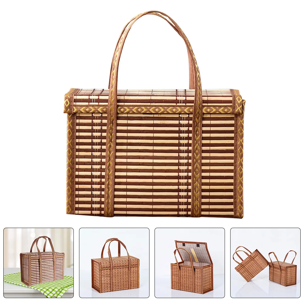 

Storage Basket Handmade Egg Daily Use Safe Fruit Convenient Container Brown Baskets for Gifts Empty Tabletop Desktop