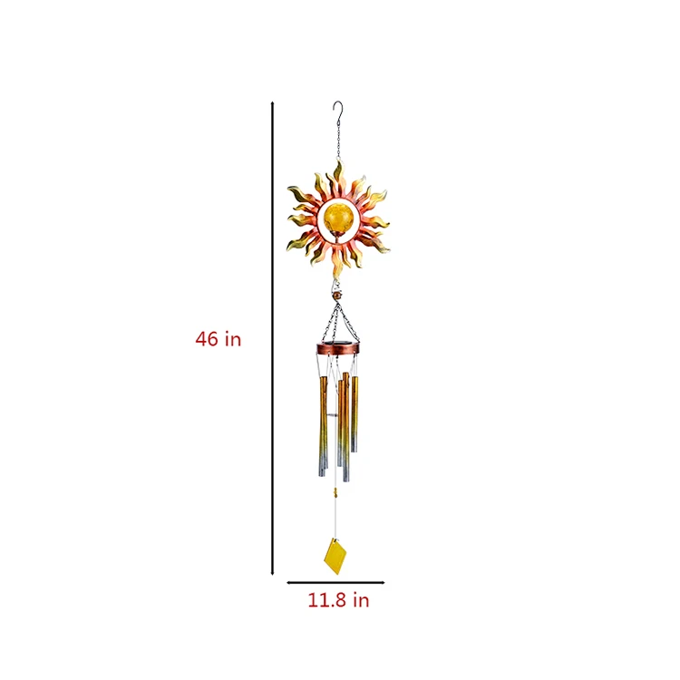 Hourpark brass wind chimes fengshui gift bell buy online with solar light