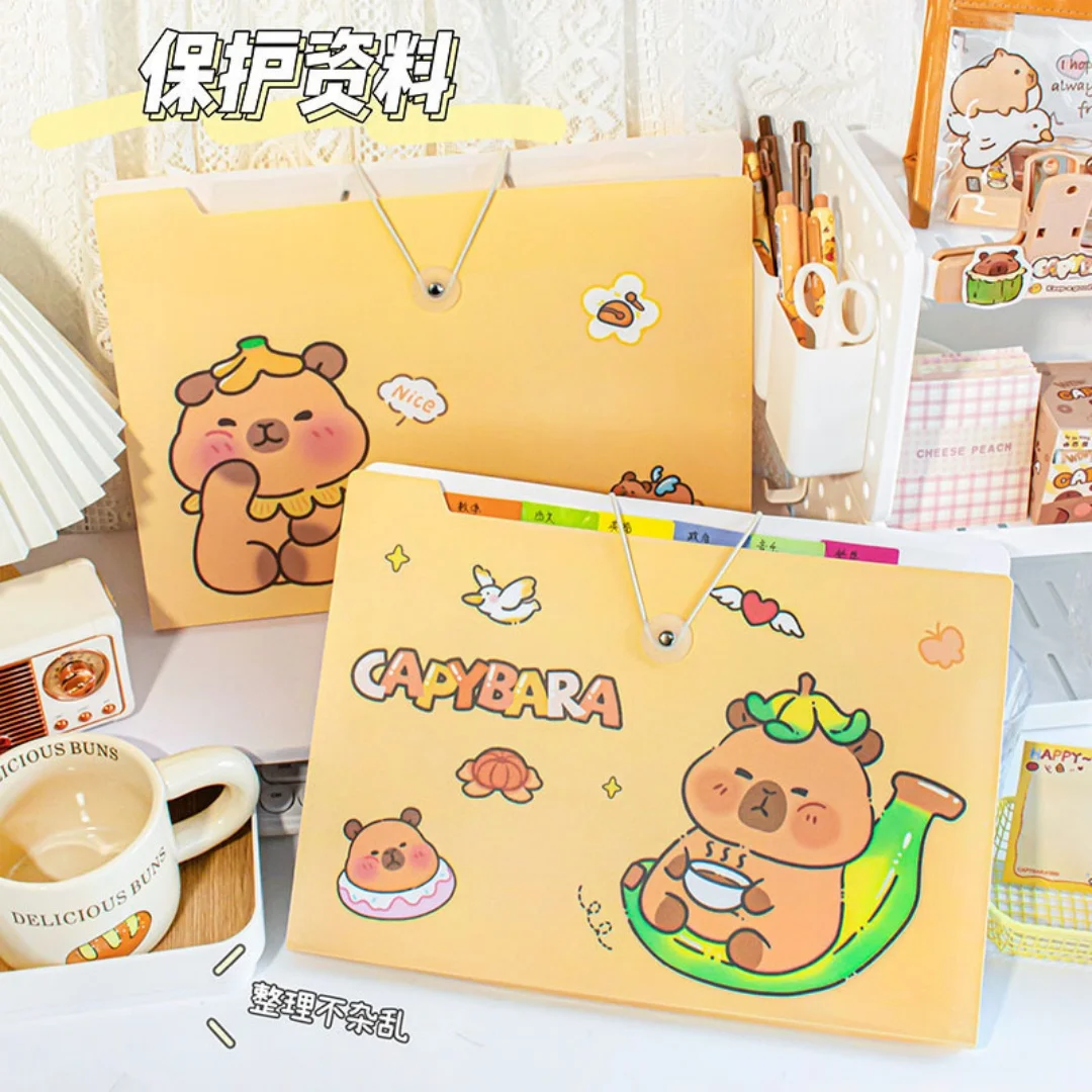 لطيف كابيبالا مجلد ملفات قابل للتوسيع 5/8/12 مجلدات الجيب طالب متعدد الطبقات امتحان ورقة تخزين حقيبة الملفات لمكتب المدرسة #1