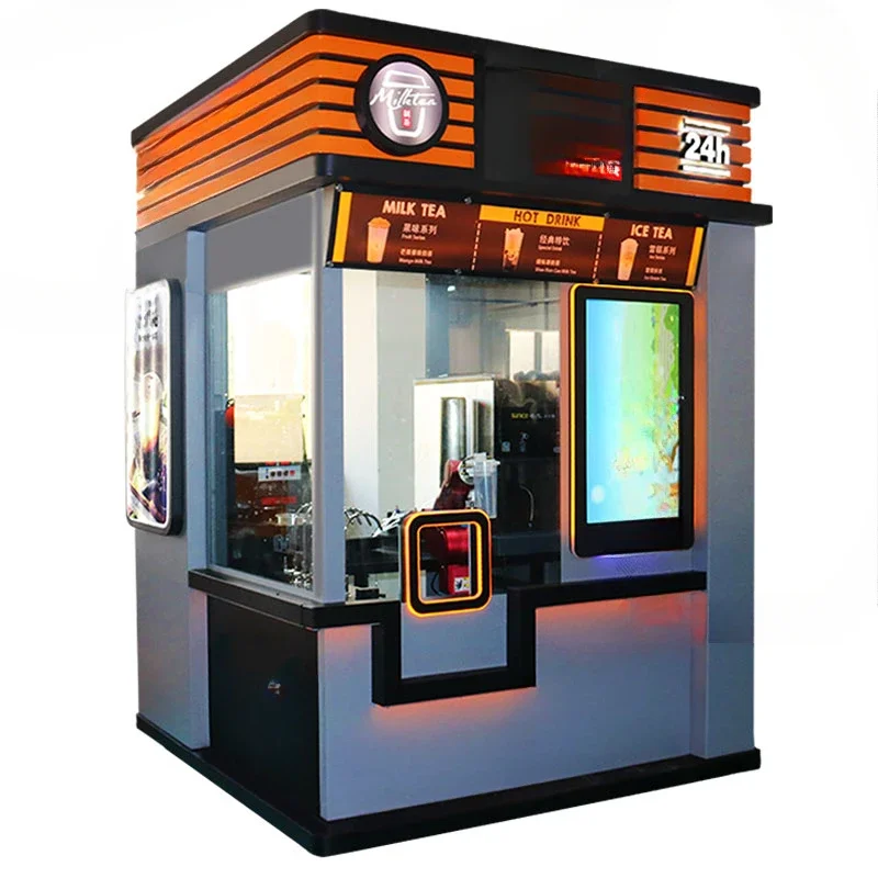 Self-service milk tea machine unmanned sales, automatic beverage vending machine 24 hours