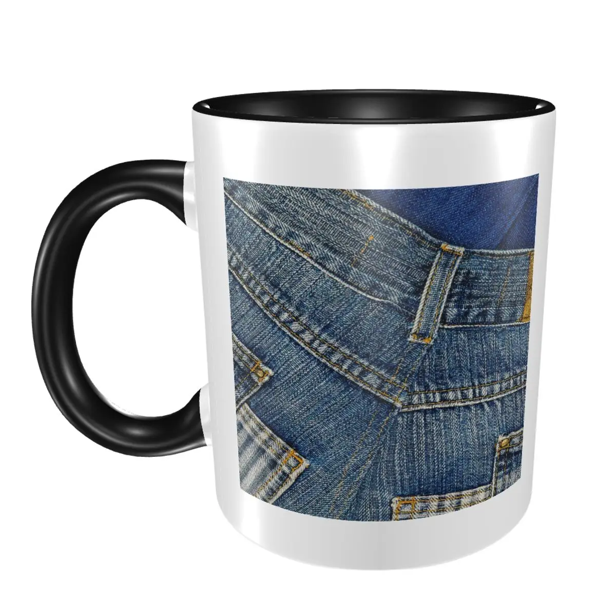 

За брюками I Love Bluejeans Джинсовая кружка Забавные керамические кофейные чашки Чайные кружки Чашка молока Посуда для напитков Подарок для женщины и мужчины