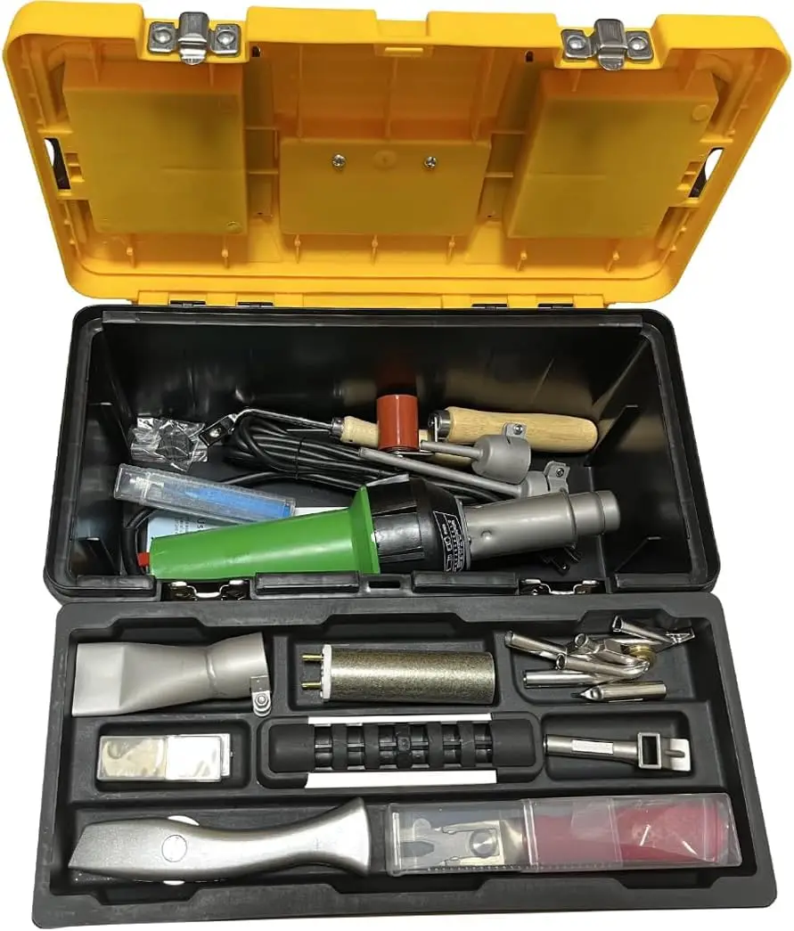 1600W Plastic Welder Kit Hot Air Welder Gun Complete Flooring Tool Set Hand Held Torch Welder Pistol, With Butterfly Repair