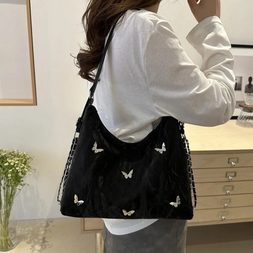 Borsa a tracolla multifunzionale a farfalla Borsa per la spesa Borsa per la mamma Borsa di grande capacità Borsa di stoccaggio Y2K Zaino in PU Studenti