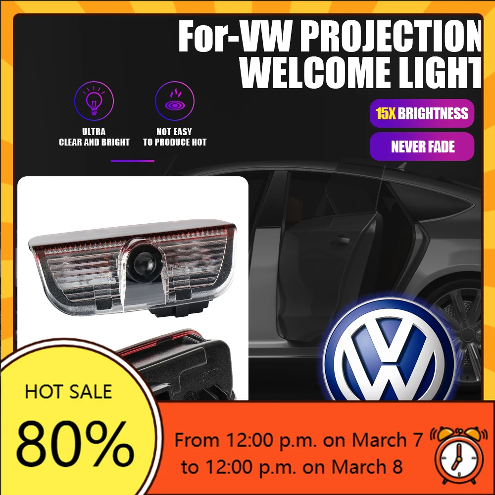 

Для VW Volkswagen Jetta MK5 Golf Автомобильная дверь с логотипом, лазерный проектор HD, приветственный свет для VW Volkswagen Passat CC Touran