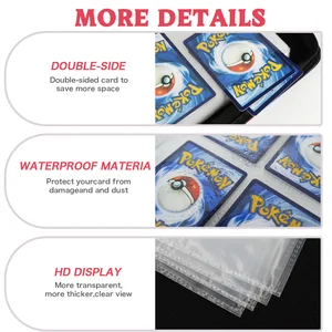 Pokemon 4 tarjetas de carpetas de tarjetas de bolsillo, aglutinantes de comercio impermeable se adapta a 400 álbumes de colección de tarjetas con mangas, portátiles 10 mejores carpetas de tarjetas de ventas 4 bolsillo - №5