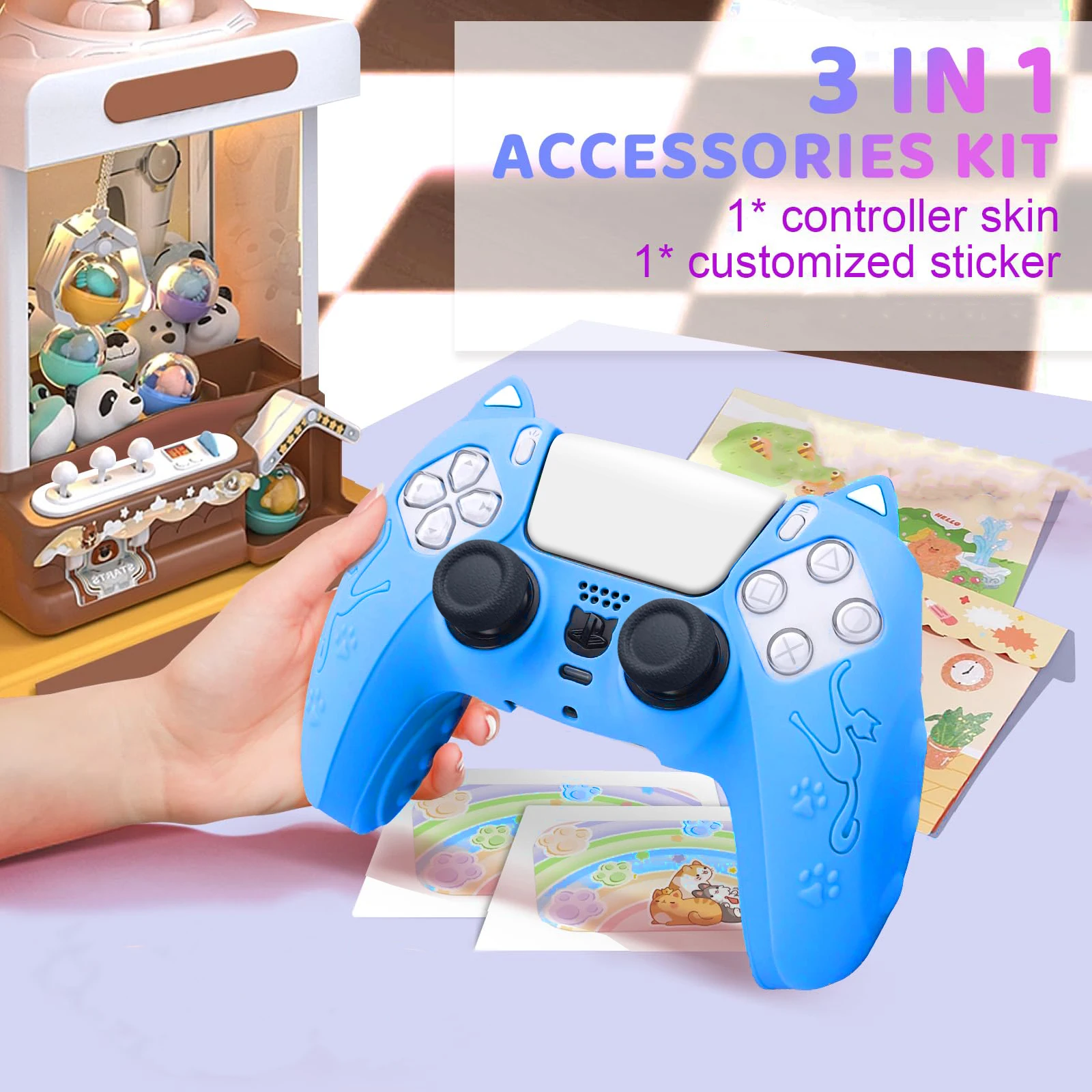 For SONY Playstation5 PS5 Controller Protection Case Soft Silicon Gel Rubber Skin Cover For PS5 Slim Gamepad Funda with Cat Ears