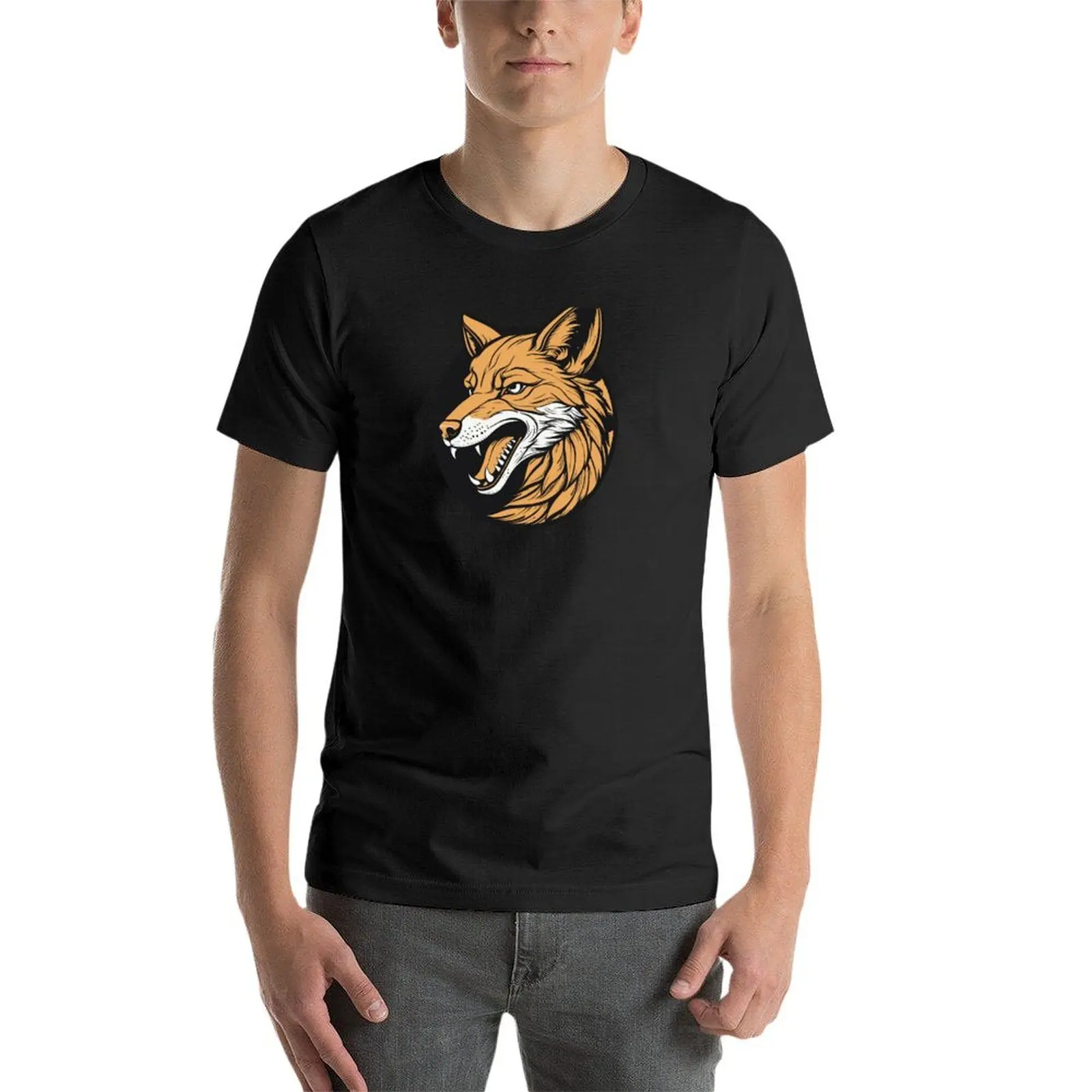 Camiseta de Coyote para hombre, ropa estética, camisetas lisas de gran tamaño