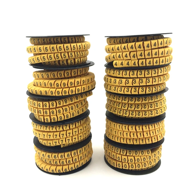 Cable Marker Mark Tube 1-6mm²  Square Digital (0-9) a box of 10 Volumes