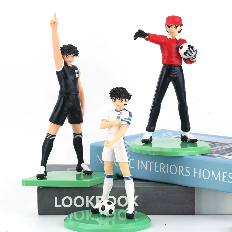 Kapitein Tsubasa Anime Acchion Figuur 18cm Ozora Tsubasa met Hyuuga Kojiro Wakabayashi Genzou Beeldje Kocchion Model en Y
