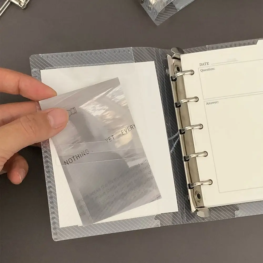 

1Pcs Durable Diagonal Loose Leaf Notebook Cover PP Mini M5 A7 A6 Three Fold Portable Small Card Photo Storage Ledger