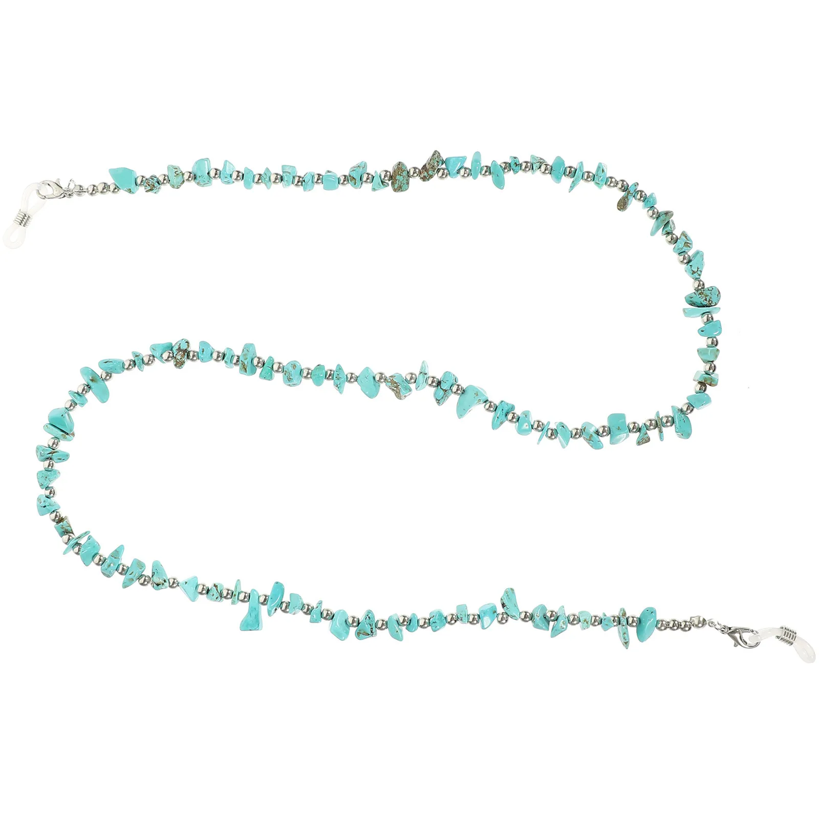 

Anti-Slip Eyeglass Chain Irregular Turquoise Beads Lanyard Easy Use Durable Stylish Eyewear Retainer Holder for Women Men