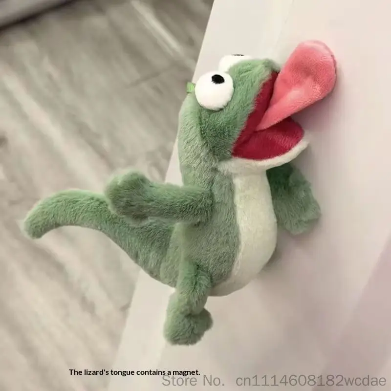 Cute Magnetic Tongue Beaver Lizard Plush Toy Creative Vocal Anime Stuffed Toy Birthday Gift For Adult Home Decor