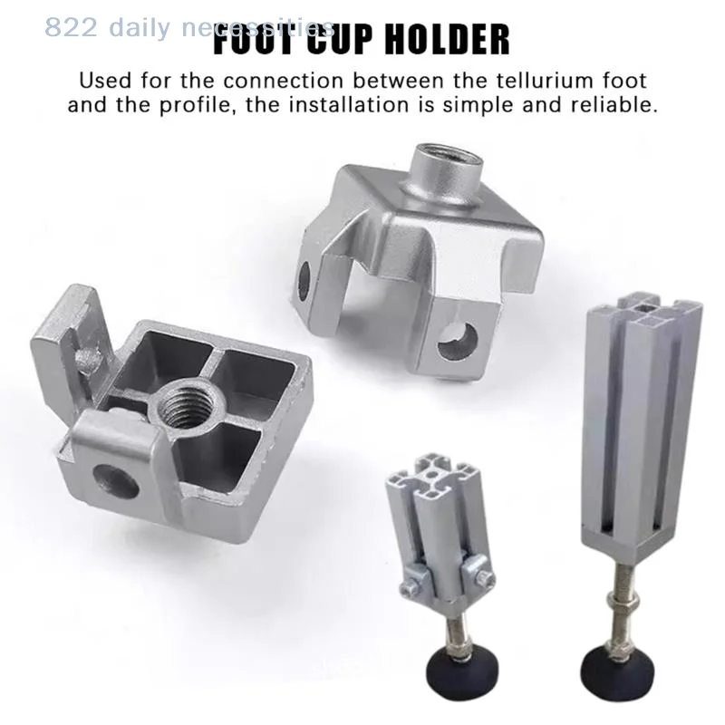 Multi Purpose Caster Foot Wheel Cup Fixing Block Durable Connect Block Fit M8 M10 M12 for 3030 4040 4545 Profile Furniture