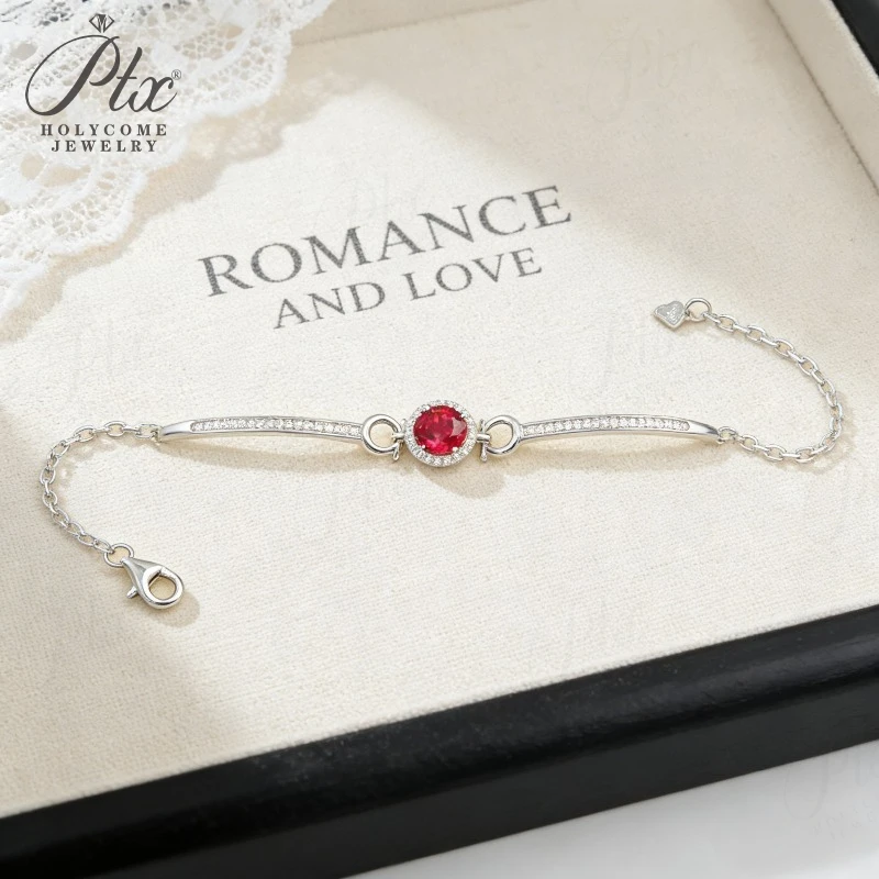 Round Cut Lab Grown Ruby Sapphire Padparadscha White Gold Bracelet Vibrant Gemstone Stacking Bangle Fine Jewelry Gift for Women