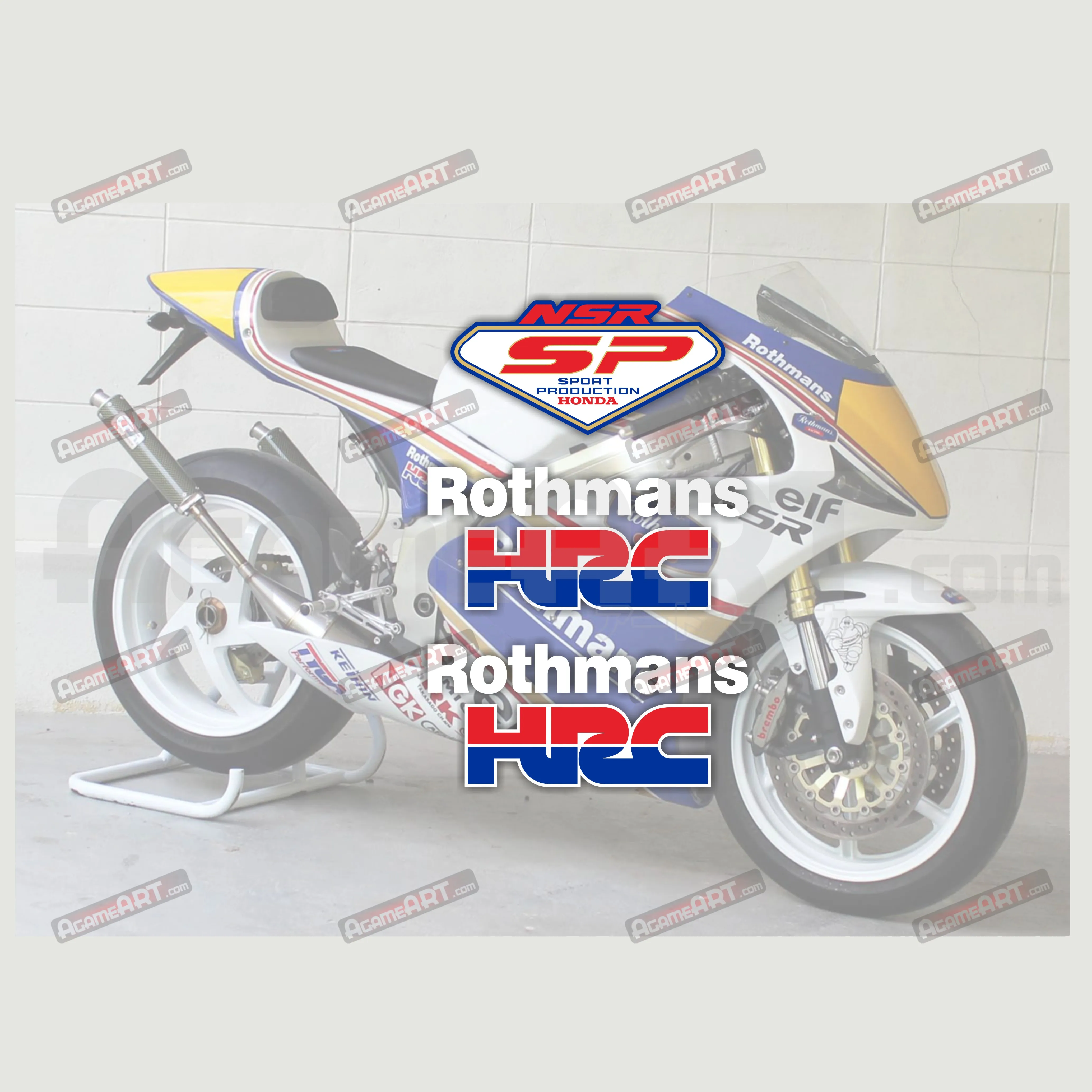 Impermeável Decorativo Impresso Fairing Decal Kit, Acessórios Da Motocicleta, Adesivos para Honda NSR250R, NSR500 SP, Rothmans