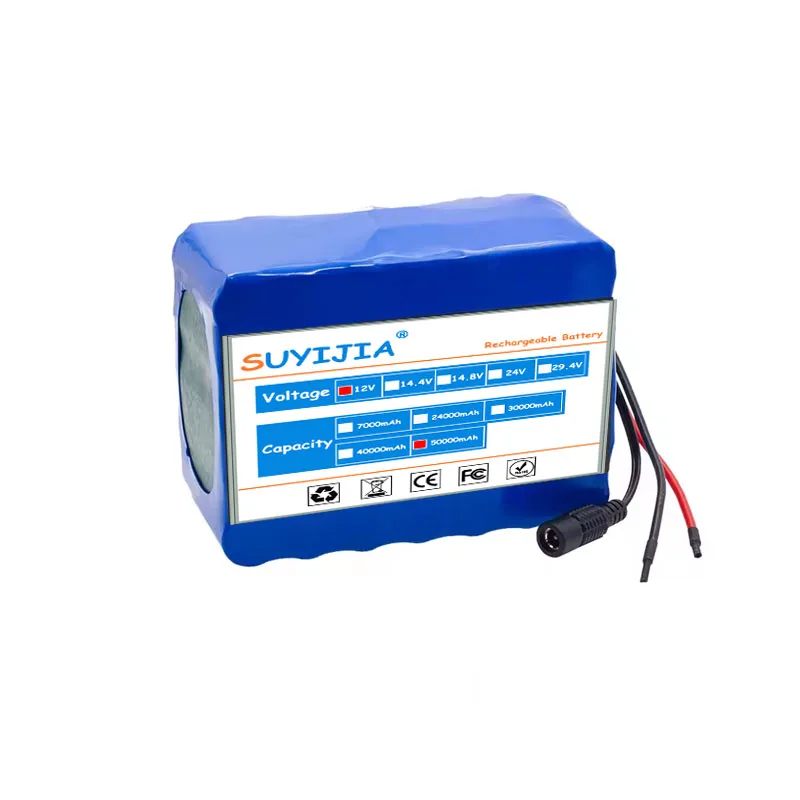 بطاريات نوفيل ليثيوم أيون قابلة للشحن 3S12P 12V 50Ah، صب امب LED Lumière De Secours Powe إلخ + شاحن 12.6 فولت 3A #5