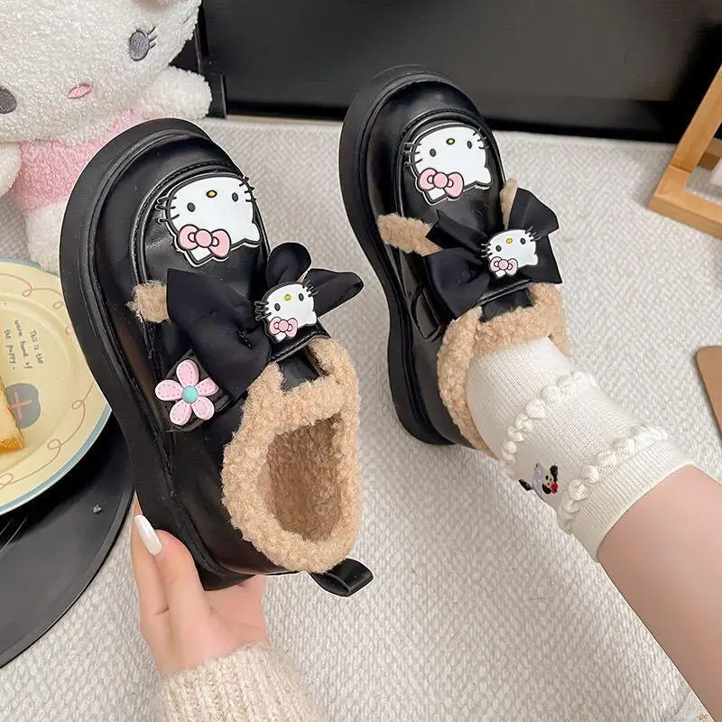 أحذية سانريو هالو كيتي القطنية للفتيات 2025 نمط جديد لشتاء مع أحذية أطفال قطيفة وسميكة أحذية أطفال أولادي وبناتي #4