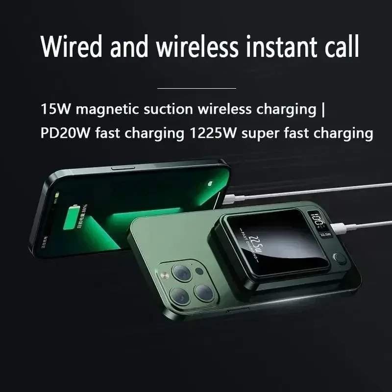 New 50000mAh Magnetic Qi Wireless Charger PowerBank 22.5W Fast Charging For Mini Powerbank