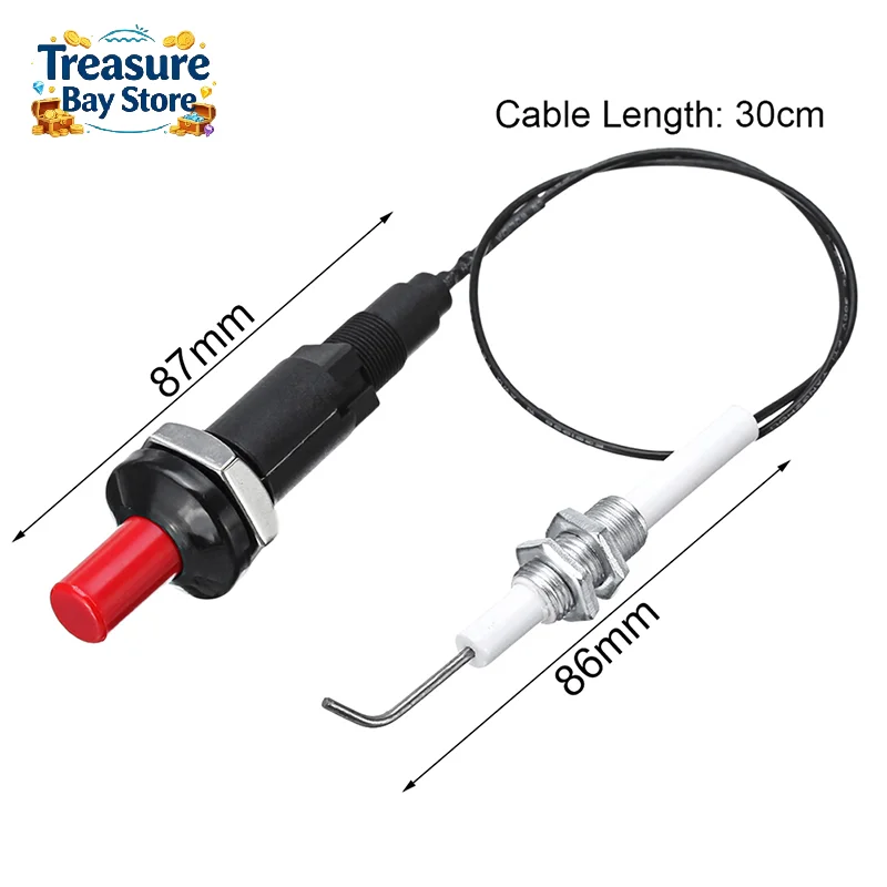 Push Button Piezo Spark Igniter, Gas Stove BBQ Grill Fireplace Ignition Replacement Part