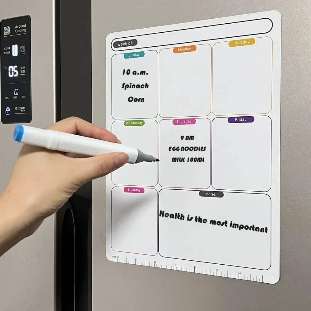 3 Styles Erasable Week Plan Schedule Calendar Soft Magnetic Fridge Sticker Whiteboard Message Board Memo Refrigerator Magnet