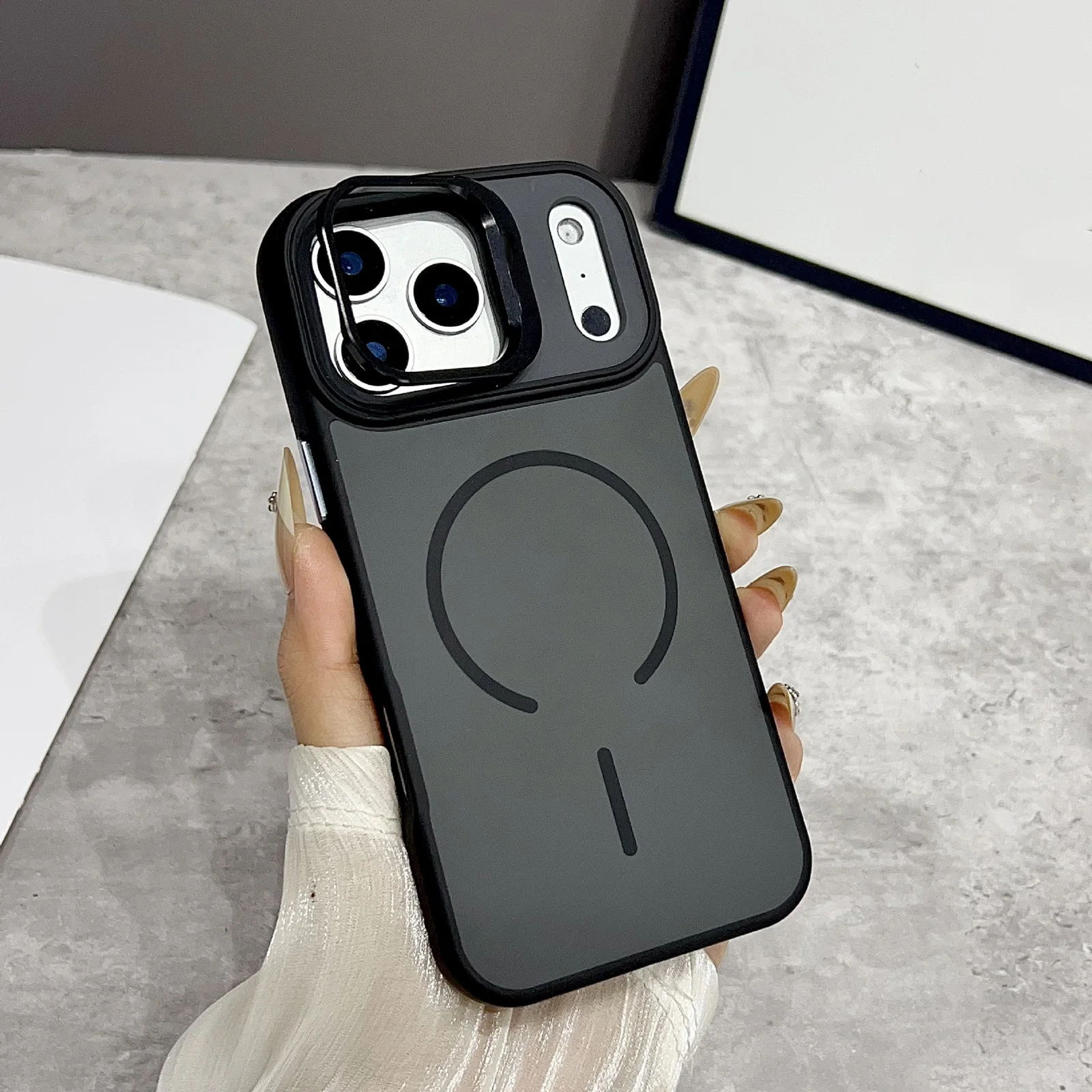 

Для iPhone 17 Pro Max/17 Pro/17 Air/17 чехол с магнитной подставкой и защитной пленкой HD для экрана - совместимая с магнитной крышкой