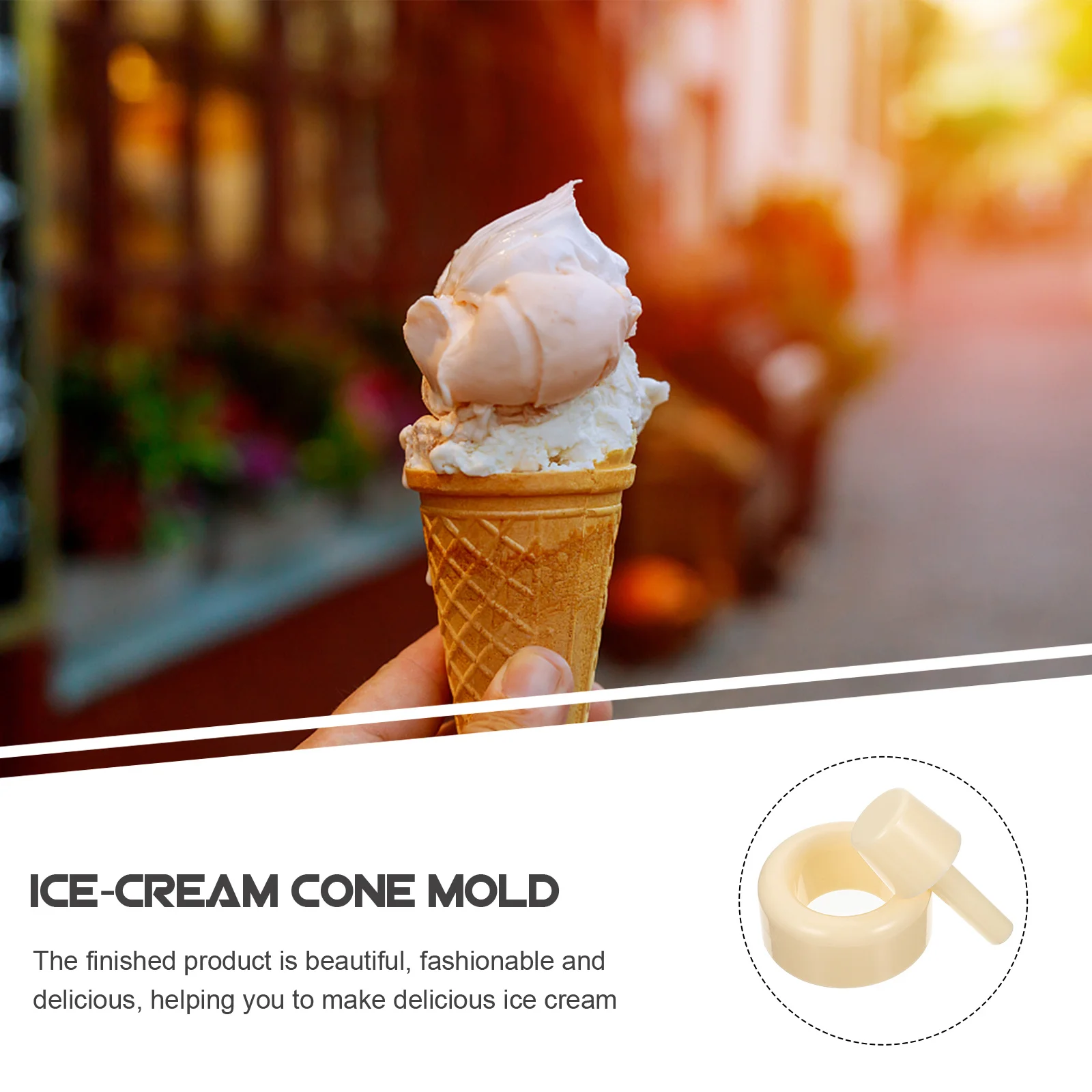 

Mikinona Cone Cream Mold Cylindrical Shape Cute Ice Maker Tool