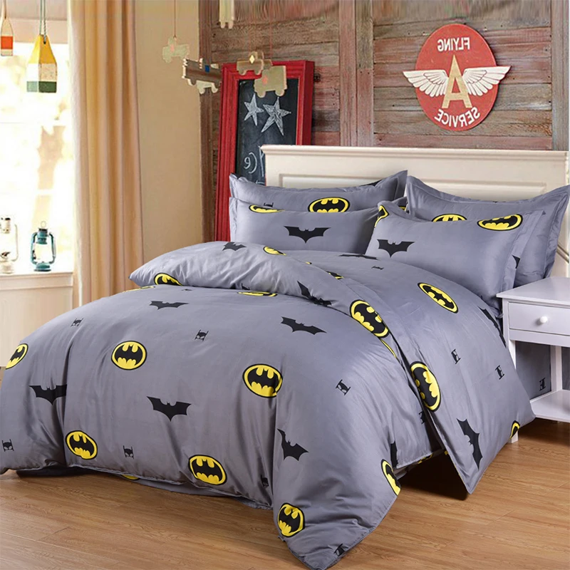 

Three-piece Bedding Set Cartoon Pattern Pillowcase Quilt Cover Sheet Polyester Home Textile Set 2.2*2.4m/2.0*2.0m sheet